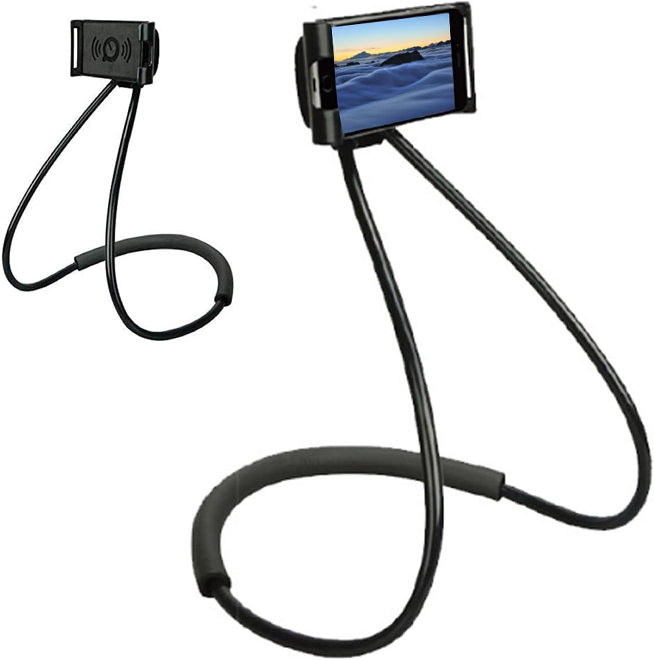 Chapter Seven Universal Smart Mobile Phone Stand,Hanging on Neck Cell Phone Mount Holder, Flexible Lazy Bracket DIY Free Rotating for Multiple Functions (Black) - Image 2