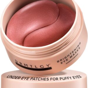 DRMTLGY Brightening Eye Masks – Biodegradable Hydrogel Under Eye Patches with Caffeine, Peptides, Hyaluronic Acid & Niacinamide – Depuff, Hydrate & Smooth Dark Circles – 60 Count
