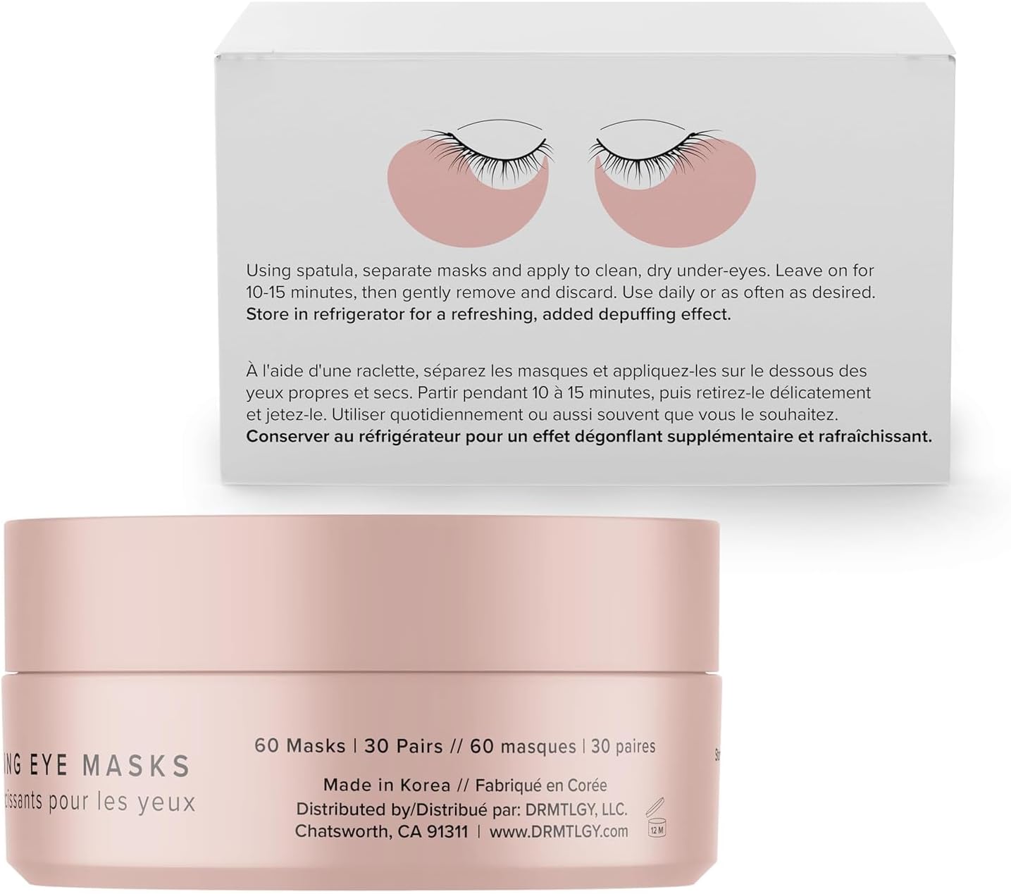 DRMTLGY Brightening Eye Masks – Biodegradable Hydrogel Under Eye Patches with Caffeine, Peptides, Hyaluronic Acid & Niacinamide – Depuff, Hydrate & Smooth Dark Circles – 60 Count - Image 14