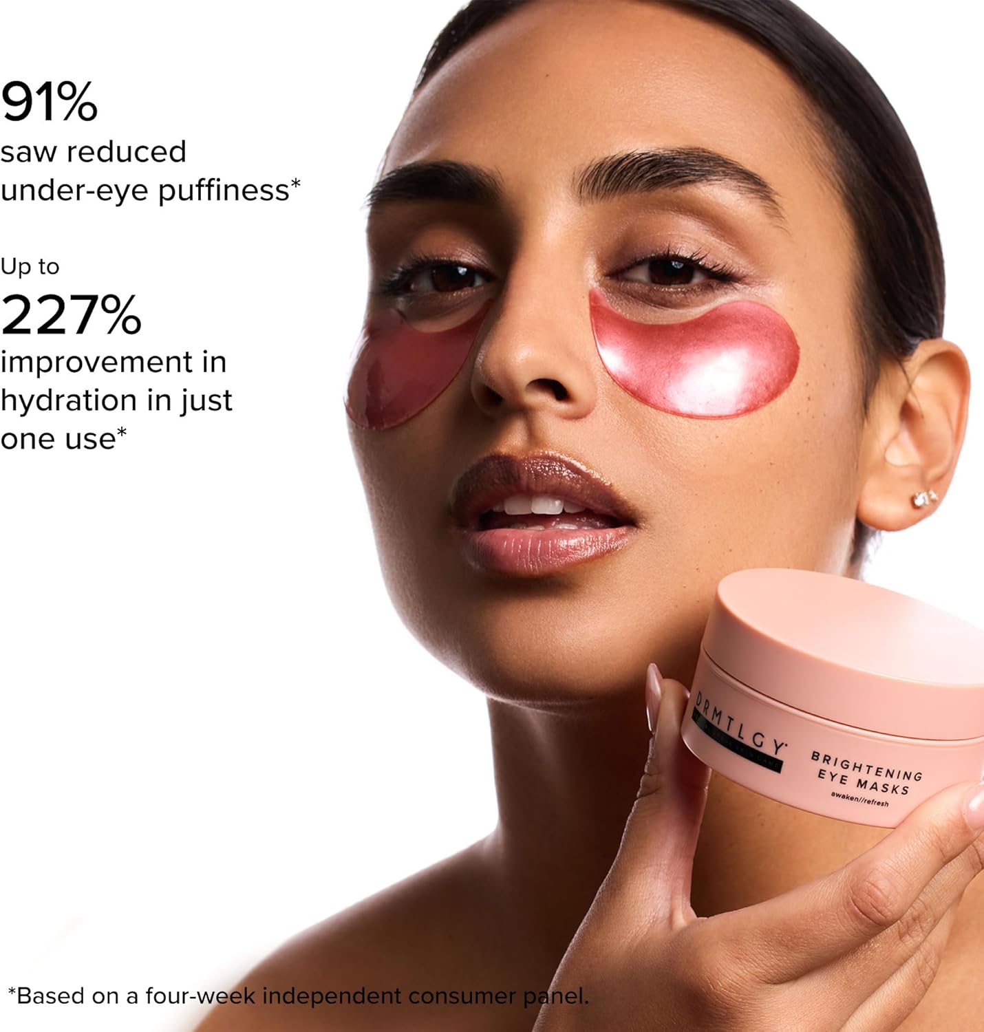 DRMTLGY Brightening Eye Masks – Biodegradable Hydrogel Under Eye Patches with Caffeine, Peptides, Hyaluronic Acid & Niacinamide – Depuff, Hydrate & Smooth Dark Circles – 60 Count - Image 3