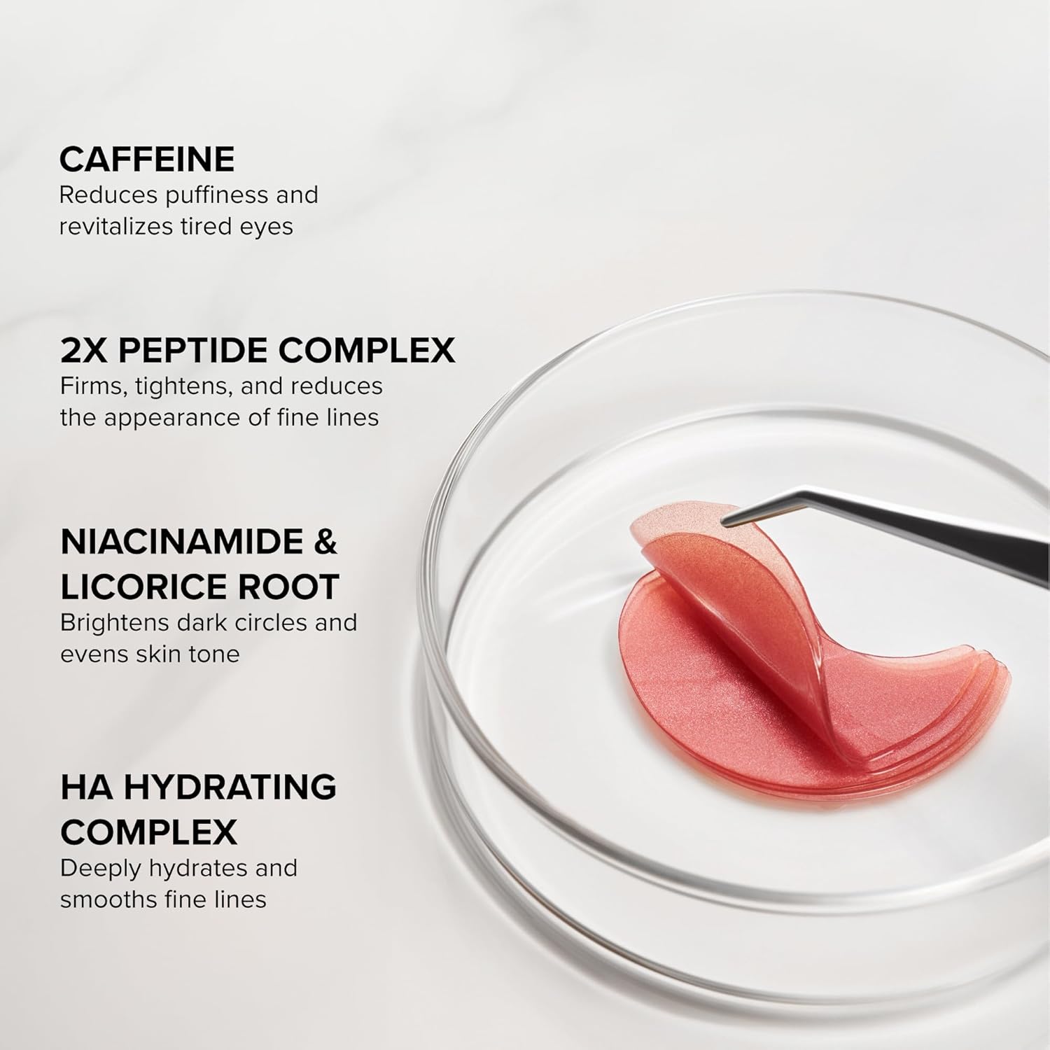 DRMTLGY Brightening Eye Masks – Biodegradable Hydrogel Under Eye Patches with Caffeine, Peptides, Hyaluronic Acid & Niacinamide – Depuff, Hydrate & Smooth Dark Circles – 60 Count - Image 5